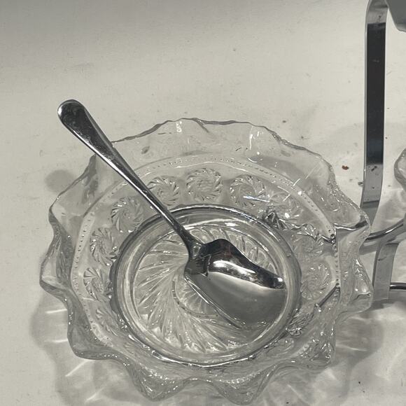 Vintage Dual Sugar Bowl With Spoon Made In England - Picture 2 of 12